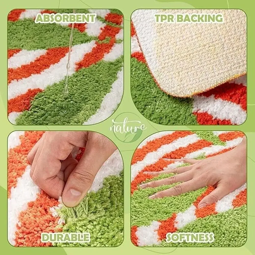 LINROMIA Bathroom Rug, Non-Slip, Washable, 50 x 80 cm, Bath Rug, Absorbent Bath